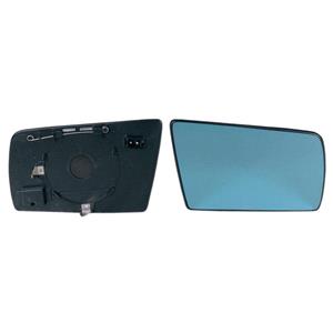 Wing Mirrors, Right Blue Wing Mirror Glass (heated) and Holder for Mercedes C CLASS, 1993 2000, 