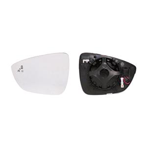 Wing Mirrors, Left Wing Mirror Glass (heated, with blind spot warning) and Holder for Ford Focus Saloon, 2018 Onwards, 
