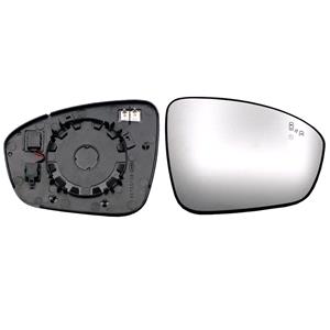 Wing Mirrors, Right Wing Mirror Glass (heated, blind spot warning indicator) and holder for Renault CLIO V 2019 Onwards, 
