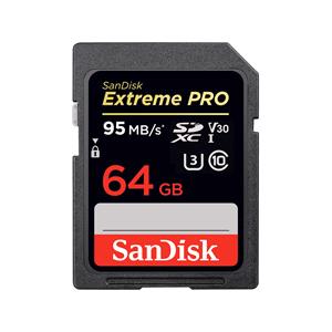 SD Cards, Extreme Pro SDXC 64GB V30 UHS I Memory Card, Sandisk