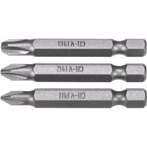 Hardware, SCREWD BITS 1/4 50MM PH1, PH2, PH3 3PCS, STHOR