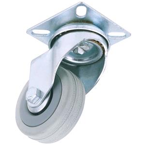 Castors, Draper 65468 50mm Dia. Swivel Plate Fixing Rubber Castor   S.W.L 50Kg, Draper