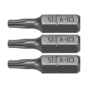 Screwdriver Sets, SCREWDRIVER BITS 1/4 25MM TORX T15 3 PCS, STHOR