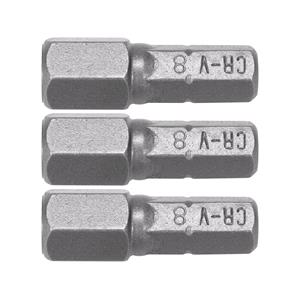 Screwdriver Sets, SCREWDRIVER BITS 1/4 25MM HEX H8 3 PCS, STHOR