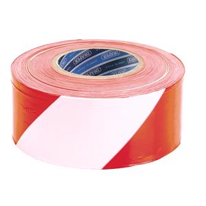 Tapes, Draper 66041 75mm x 500M Red and White Barrier Tape Roll, Draper