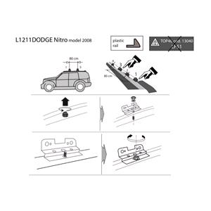 Complete set of aluminium roof bars, supplied with locks and keys