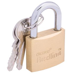 Locks and Security, Draper Redline 68021 30mm Brass Cylinder Padlock, Draper