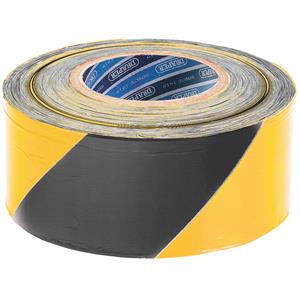 Tapes, Draper 69009 500M x 75mm Black and Yellow Barrier Tape Roll, Draper