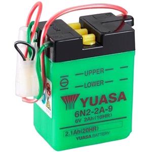 Motorcycle Batteries, Yuasa Motorcycle Battery   6N2 2A 9 6V Conventional Battery, Dry Charged, Contains 1 Battery, Acid Not Included, YUASA