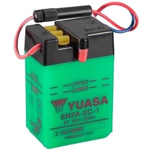 Motorcycle Batteries, Yuasa Motorcycle Battery   6N2A 2C 1 6V Conventional Battery, Dry Charged, Contains 1 Battery, Acid Not Included, YUASA