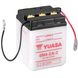 Motorcycle Batteries, Yuasa Motorcycle Battery   6N4 2A 2 6V Conventional Battery, Dry Charged, Contains 1 Battery, Acid Not Included, YUASA