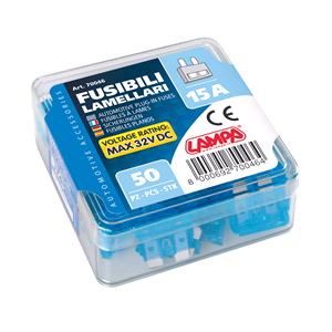 Fuses, Set of 50 plug in fuses, 12 32V   15A, Lampa