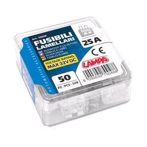 Fuses, Set of 50 plug in fuses, 12 32V   25A, Lampa