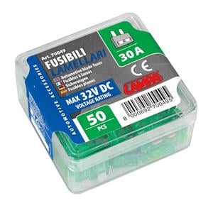 Fuses, Set of 50 plug in fuses, 12 32V   30A, Lampa