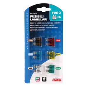 Fuses, Set 6 assorted plug in fuses, 12 32V, Lampa