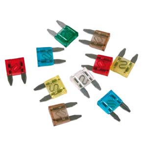 Fuses, Set 10 assorted micro blade fuses, 12 32V, Lampa