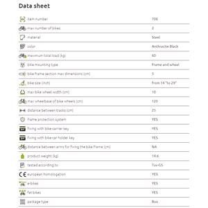 Peruzzo Pure Instinct Black Tow Bar Mounted Bike Rack for 2 E-bikes