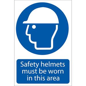 Signs and Stickers, Draper 72053 'Safety Helmet' Mandatory Sign, Draper