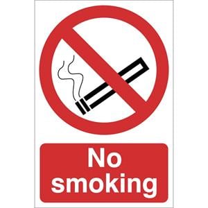 Signs and Stickers, Draper 72165 'No Smoking' Prohibition Sign, Draper
