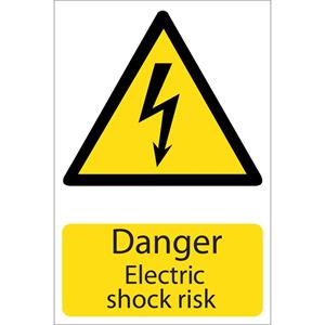Signs and Stickers, Draper 72225 'Danger Electric Shock' Hazard Sign, Draper