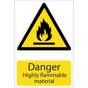 Signs and Stickers, Draper 72352 'Danger Flammable Material' Hazard Sign, Draper