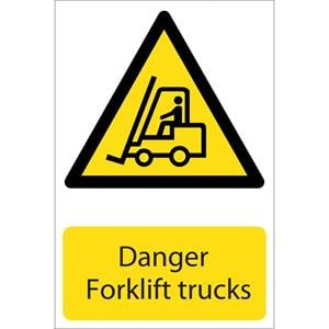 Signs and Stickers, Draper 72360 'Danger Forklift Trucks' Hazard Sign, Draper