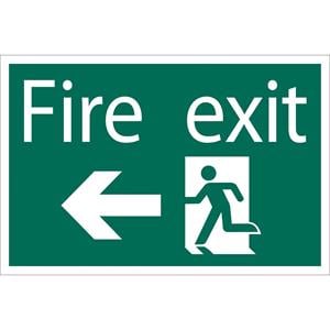 Signs and Stickers, Draper 72448 'Fire Exit Arrow Left' Safety Sign, Draper