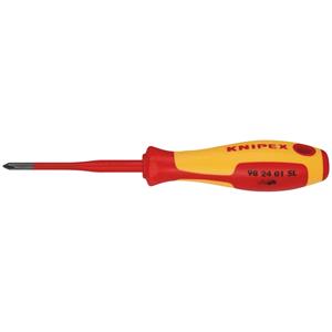 VDE Screwdrivers, KNIPEX 72452 VDE Insulated Phillips Screwdriver, PH1 x 80mm   Slim, Draper