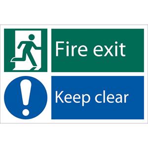 Signs and Stickers, Draper 72458 'Fire Exit Keep Clear' Safety Sign, Draper