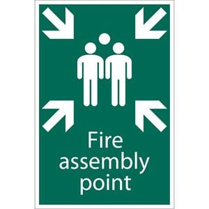Signs and Stickers, Draper 72463 'Fire Assembly Point' Safety Sign, Draper