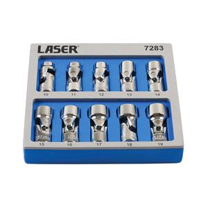 Socket Set, Joint Socket Set 3/8 Sq Dr   Pack of 10, LASER