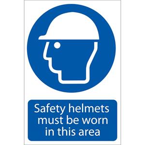Signs and Stickers, Draper 72869 'Safety Helmet Must Be Worn' Mandatory Sign, Draper