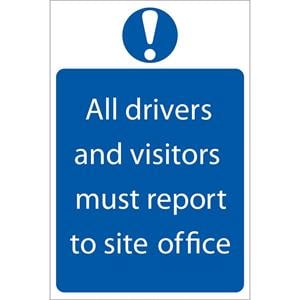 Signs and Stickers, Draper 72890 'Report To Site Office' Mandatory Sign, Draper