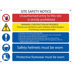 Signs and Stickers, Draper 73019 'Site Safety' Notice, Draper