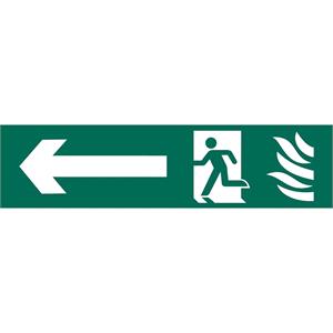 Signs and Stickers, Draper 73165 'Running Man Arrow Left' Safety Sign, Draper
