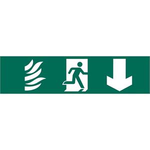 Signs and Stickers, Draper 73201 'Running Man Arrow Down' Safety Sign, Draper