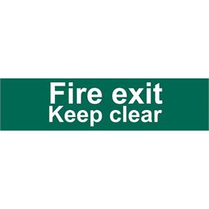 Signs and Stickers, Draper 73221 'Fire Exit Keep Clear' Safety Sign, Draper