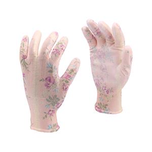 Hardware, POLYESTER GARDEN GLOVES 8" FLOWERS, FLO