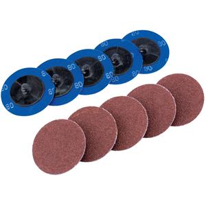 Air Tool Sanding Discs and Pads, Draper 75610 Ten 50mm 80 Grit Aluminium Oxide Sanding Discs, Draper