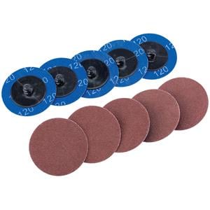 Air Tool Sanding Discs and Pads, Draper 75611 Ten 50mm 120 Grit Aluminium Oxide Sanding Discs, Draper