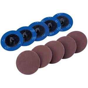 Air Tool Sanding Discs and Pads, Draper 75612 Ten 50mm 180 Grit Aluminium Oxide Sanding Discs, Draper