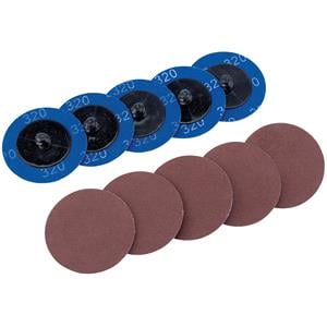 Air Tool Sanding Discs and Pads, Draper 75614 Ten 50mm 320 Grit Aluminium Oxide Sanding Discs, Draper