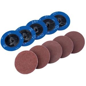 Air Tool Sanding Discs and Pads, Draper 75615 Ten 50mm Assorted Aluminium Oxide Sanding Discs, Draper