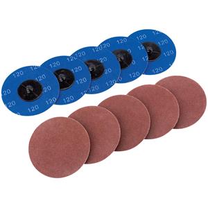 Air Tool Sanding Discs and Pads, Draper 75617 Ten 75mm 120 Grit Aluminium Oxide Sanding Discs, Draper