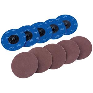Air Tool Sanding Discs and Pads, Draper 75618 Ten 75mm 180 Grit Aluminium Oxide Sanding Discs, Draper