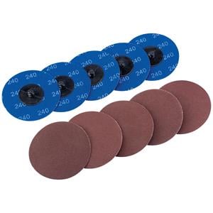 Air Tool Sanding Discs and Pads, Draper 75619 Ten 75mm 240 Grit Aluminium Oxide Sanding Discs, Draper