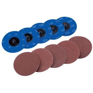 Air Tool Sanding Discs and Pads, Draper 75621 Ten 75mm Assorted Aluminium Oxide Sanding Discs, Draper
