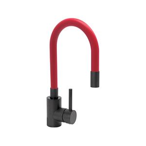 Hardware, KITCHEN FAUCET BLACK FLEXIBLE RED, FALA