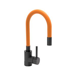 Hardware, KITCHEN FAUCET BLACK FLEXIBLE ORANGE, FALA