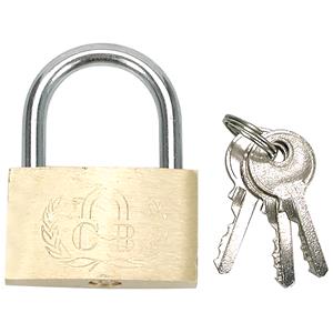 Locks and Security, PLATED BRASS PADLOCK 25MM, 